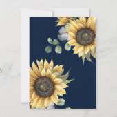 Watercolor Sunflower Eucalyptus Wedding Einladung (Rückseite)