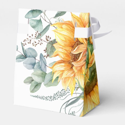 Watercolor Sunflower Floral Personalized Wedding Geschenkschachtel (Rückseite)