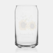 Watercolor Sunflower Floral Wedding Bridesmaid Dosenglas (Rückseite)