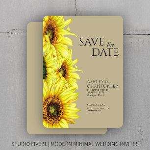 Watercolor Sunflower Khaki Polterabend Save The Date