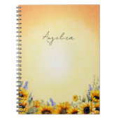 Watercolor Sunflower Notebook Notizblock (Vorderseite)