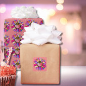 Watercolor Sunflower Summer Pink & Purple  Geschenkpapier