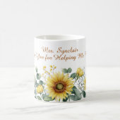 Watercolor Sunflower Teacher Appreciation Script Kaffeetasse (Mittel)