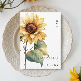 Watercolor Sunflower Wedding Rustic Boho Yellow  Einladung