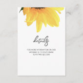 Watercolor Sunflowers Minimalist Elegant Wedding Begleitkarte (Vorderseite)