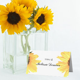 Watercolor Sunflowers Wedding Platzkarte