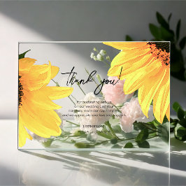 Watercolor Sunflowers Wedding Thank You Card Acryleinladungen