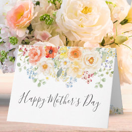Watercolor Sunny Flowers Mother's Day Karte