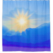 Watercolor Sunrise Duschvorhang (Vorderseite)