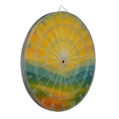 Watercolor Sunrise Landscape Painting Dartscheibe (Vorderseite Links)