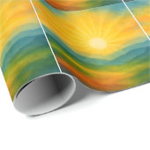 Watercolor Sunrise Landscape Painting Geschenkpapier (Rolleneckpunkt)