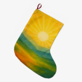 Watercolor Sunrise Landscape Painting Großer Weihnachtsstrumpf (Vorderansicht (hängend))