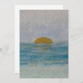 Watercolor Sunset Beach Hochzeitsempfang Einladung (Vorne/Hinten)