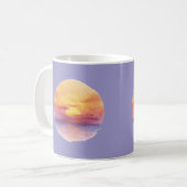 Watercolor Sunset Ocean Horizon Aesthetic Round St Kaffeetasse (Vorderseite Links)