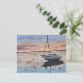 Watercolor Sunset Painting  Postkarte (Stehend Vorderseite)