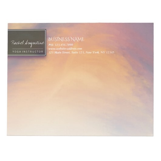 Watercolor Sunset Sky YOGA Meditation Instructor Notizblock (Vorderseite)