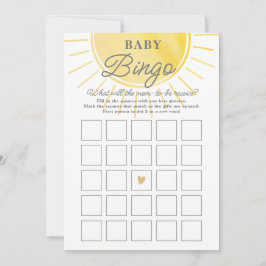 Watercolor Sunshine Baby Shower Baby Bingo Card Einladung