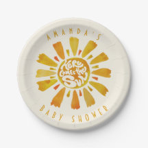 Watercolor Sunshine Ray Boho Babydusche