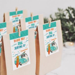 Watercolor Surfer Van Surf Geburtstagspartei Geschenkanhänger