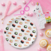 Watercolor-Sushi-Party Hibachi Sushi Rolls Pappteller (Party)