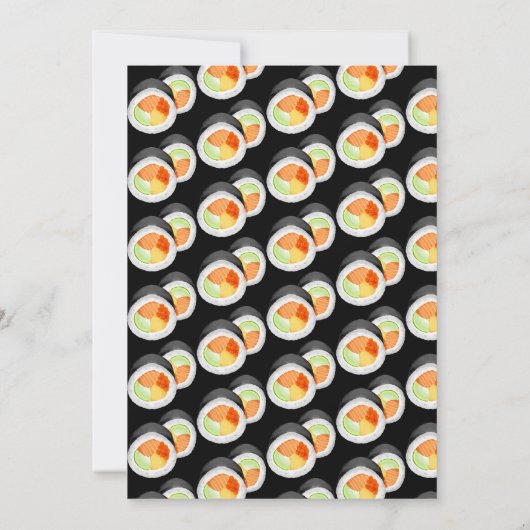 Watercolor Sushi Teen Birthday Hibachi Food Einladung (Rückseite)