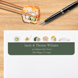 Watercolor Sushi und Sashimi