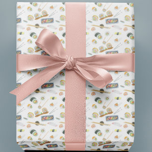 Watercolor Sushi und Sashimi Geschenkpapier