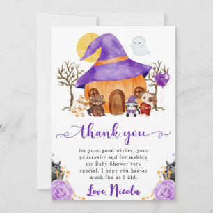 Watercolor-Süßigkeiten oder Saures Halloween-Baby- Dankeskarte
