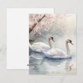 Watercolor Swan Couple Feiertagskarte (Vorne/Hinten)