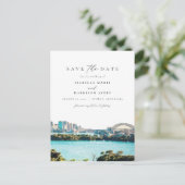 Watercolor Sydney Australien Skyline Zielort Postkarte (Stehend Vorderseite)