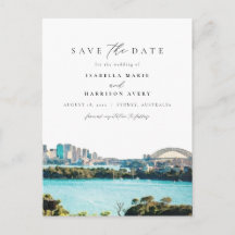 Watercolor Sydney Australien Skyline Zielort