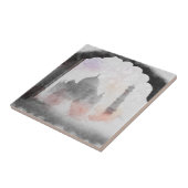 Watercolor Taj Mahal Vintage Keramik Tile Indien Fliese (Seite)