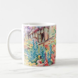 Watercolor-Tassen-Vintages französisches Kaffeetasse