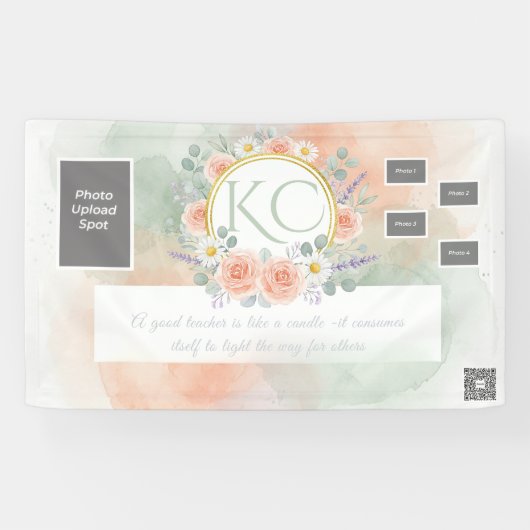 Watercolor Teacher Appreciation Photo Banner (Horizontal)