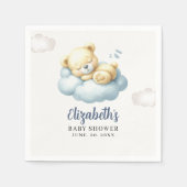 Watercolor Teddy Bear Baby Shower Boy  Serviette (Vorderseite)