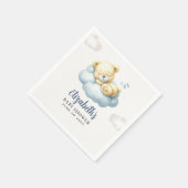 Watercolor Teddy Bear Baby Shower Boy  Serviette (Ecke)