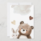 Watercolor Teddy Bear Baby Shower Invitation Einladung (Rückseite)