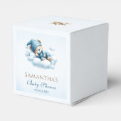 Watercolor Teddy Bear Blue Balloon Babydusche Geschenkschachtel (Rückseite)