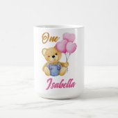 Watercolor Teddy Bear First Birthday Baby Kaffeetasse (Mittel)