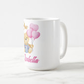 Watercolor Teddy Bear First Birthday Baby Kaffeetasse (VorderseiteRechts)