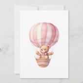 Watercolor Teddy Bear Girl 1st Birthday Einladung (Rückseite)