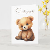 Watercolor Teddy Bear Vielen Dank Karte (Gelbe Blume)