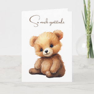 Watercolor Teddy Bear Vielen Dank Karte