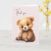 Watercolor Teddy Bear Vielen Dank Karte (Gelbe Blume)