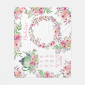 Watercolor-Tee-Party-Baby-Meilenstein Fleecedecke (Vorderseite)