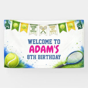 Watercolor-Tennis-Geburtstagsbanner Banner