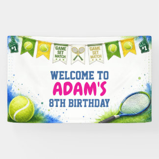 Watercolor-Tennis-Geburtstagsbanner Banner