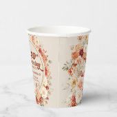 Watercolor terracotta burgundy 30th birthday pappbecher (Rechts)