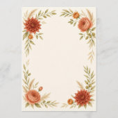 Watercolor Terracotta Wedding Program Programm (Rückseite)