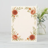 Watercolor Terracotta Wedding Program Programm (Stehend Vorderseite)